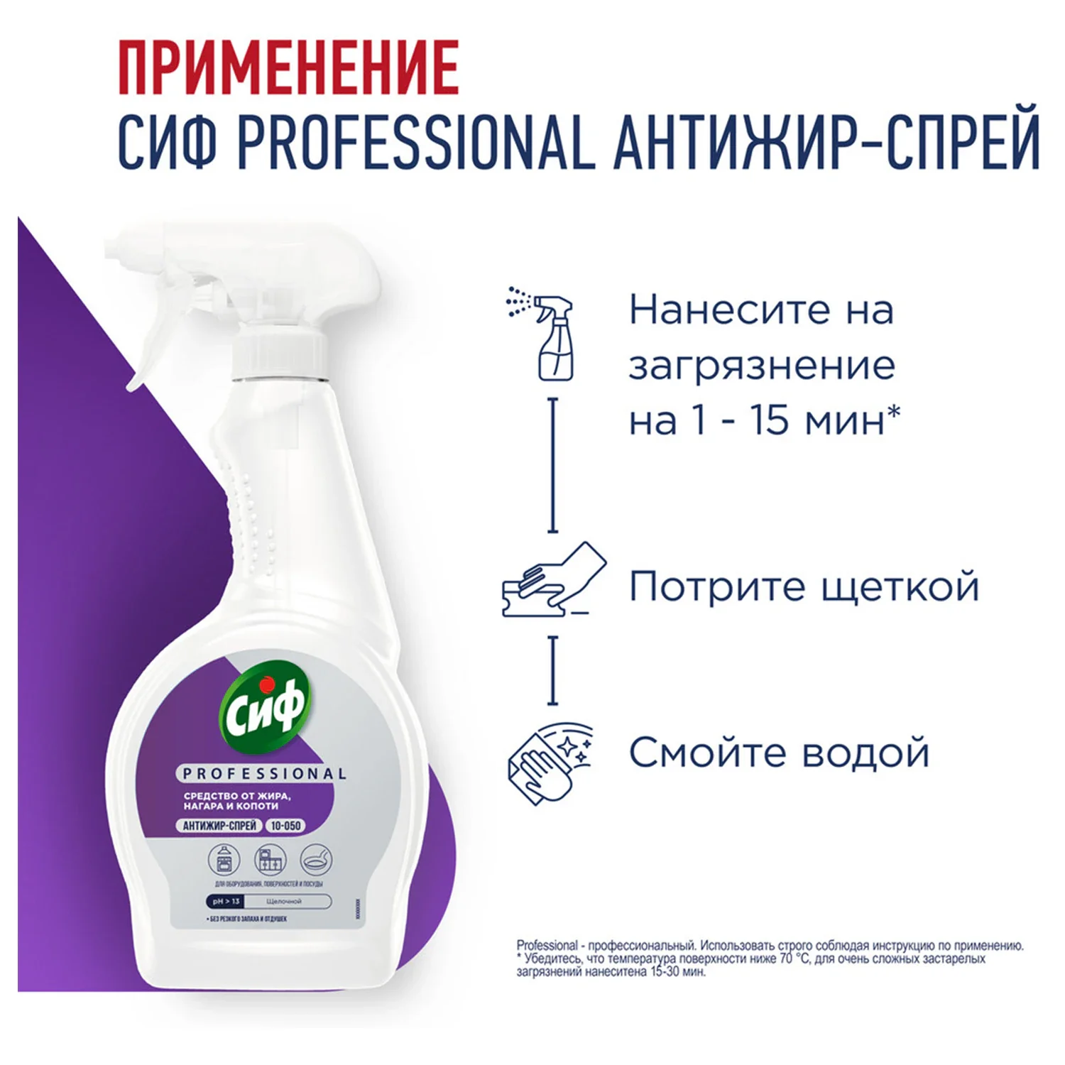 Спрей-антижир для плиты, духовки, гриля СИФ Professional, 500 мл